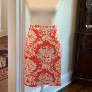 J Crew Factory Damask print pencil skirt